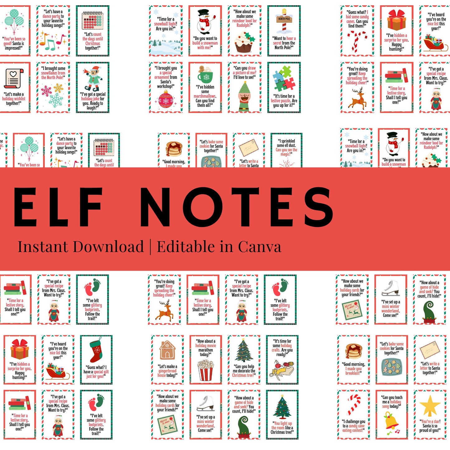 Elf Notes Print and Cut