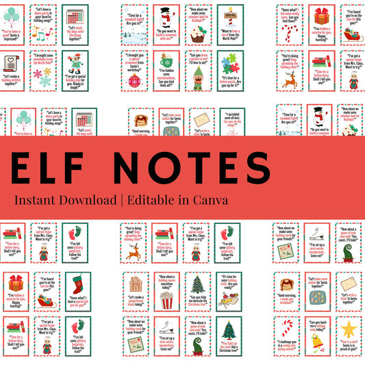 Elf Notes Print and Cut